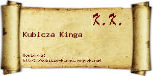 Kubicza Kinga névjegykártya